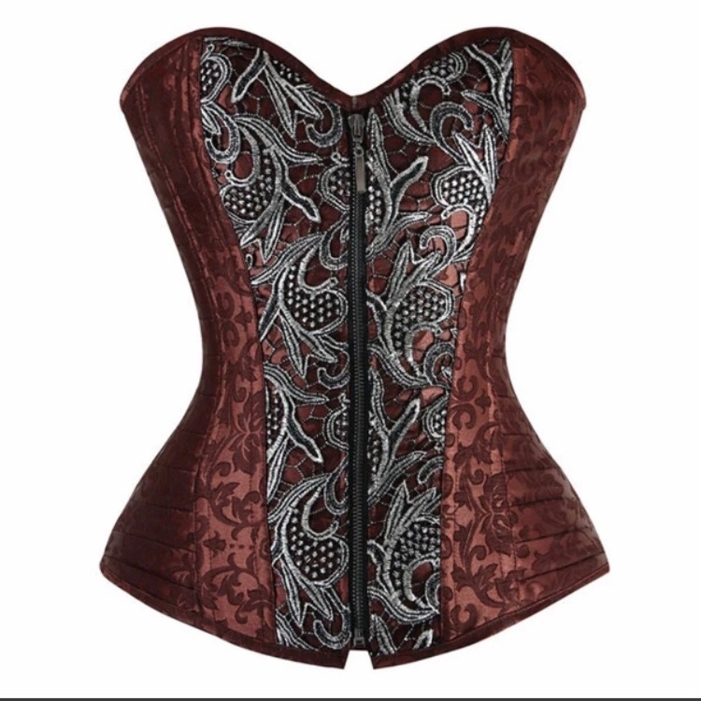 Steampunk style corset tie back & zipper front